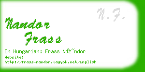 nandor frass business card